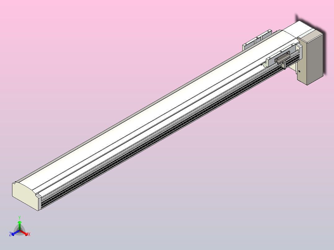 皮带直线轴半封闭可选导轨TPA-HNB-105D-90-L850-LP-Y-P20-N3主视图