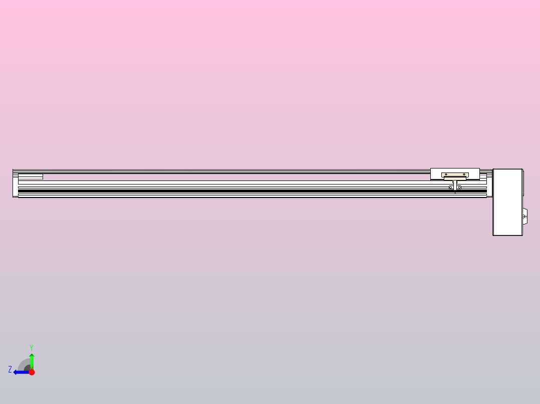 皮带直线轴半封闭可选导轨TPA-HNB-105D-90-L850-LP-Y-P20-N3右视图