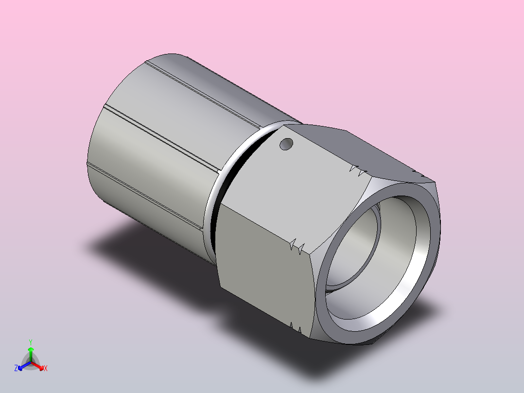 标准液压接头1EA46-16-16正等轴测图