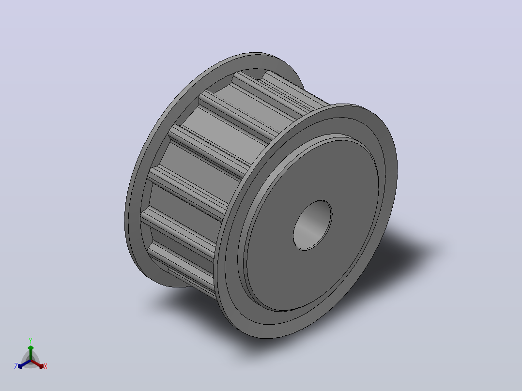 标准型梯形齿同步带轮AT10型_SAT10HC-14-20-dc10-A正等轴测图