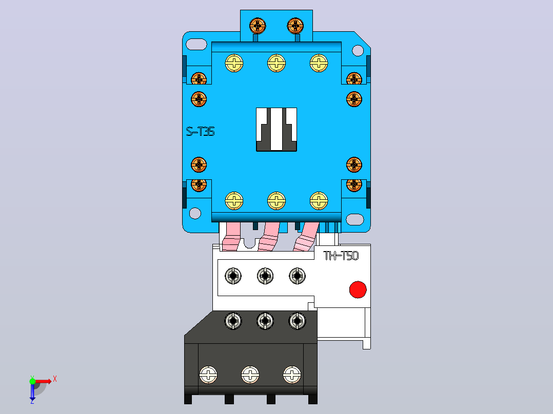 接触器S-T35 +热继电器TH-T50三菱电机俯视图