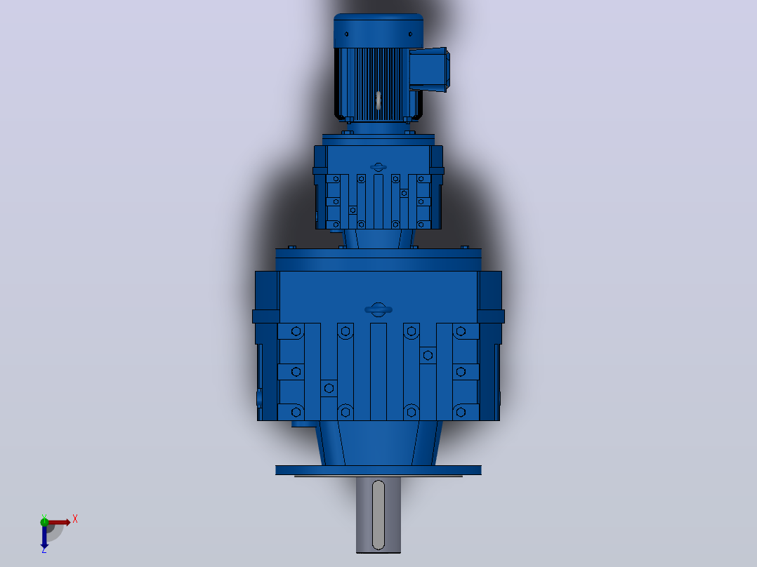 RF167R97法兰轴伸式组合型斜齿轮减速机RF167R97-Y4-4P-112M-M1-0°-Φ550俯视图