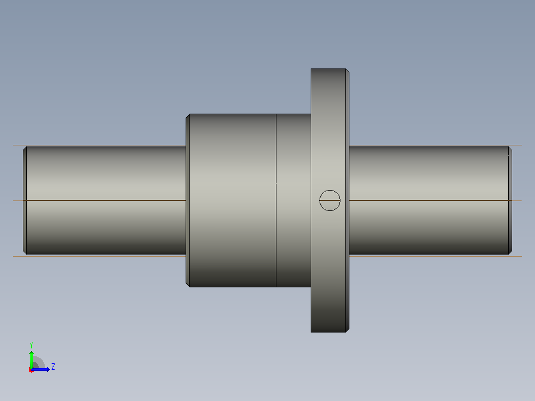 FFB3204-2滚珠丝杆3D模型左视图
