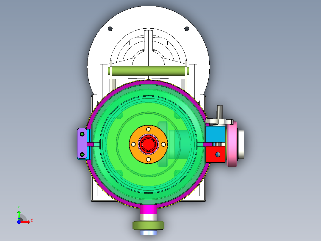 刮板式换热器3D图纸+INVENTOR设计前视图