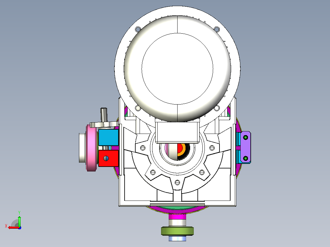 刮板式换热器3D图纸+INVENTOR设计后视图