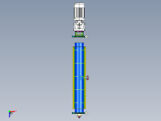 刮板式换热器3D图纸+INVENTOR设计俯视缩略图