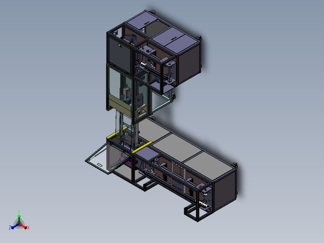 精细化后的自动化生产线 正等轴测图