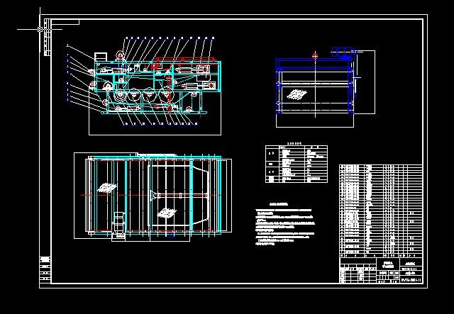 WDYQ-2000污泥脱水带式压滤机总装图CAD图纸