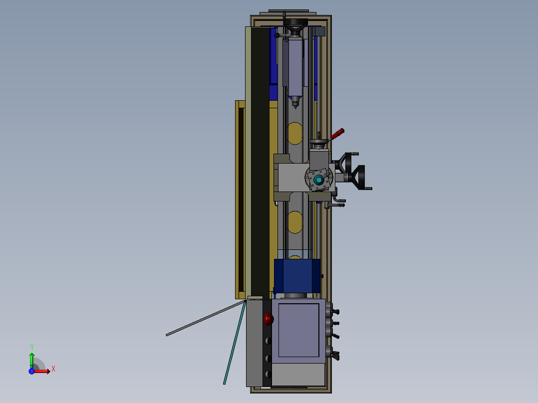 手动车床前视图
