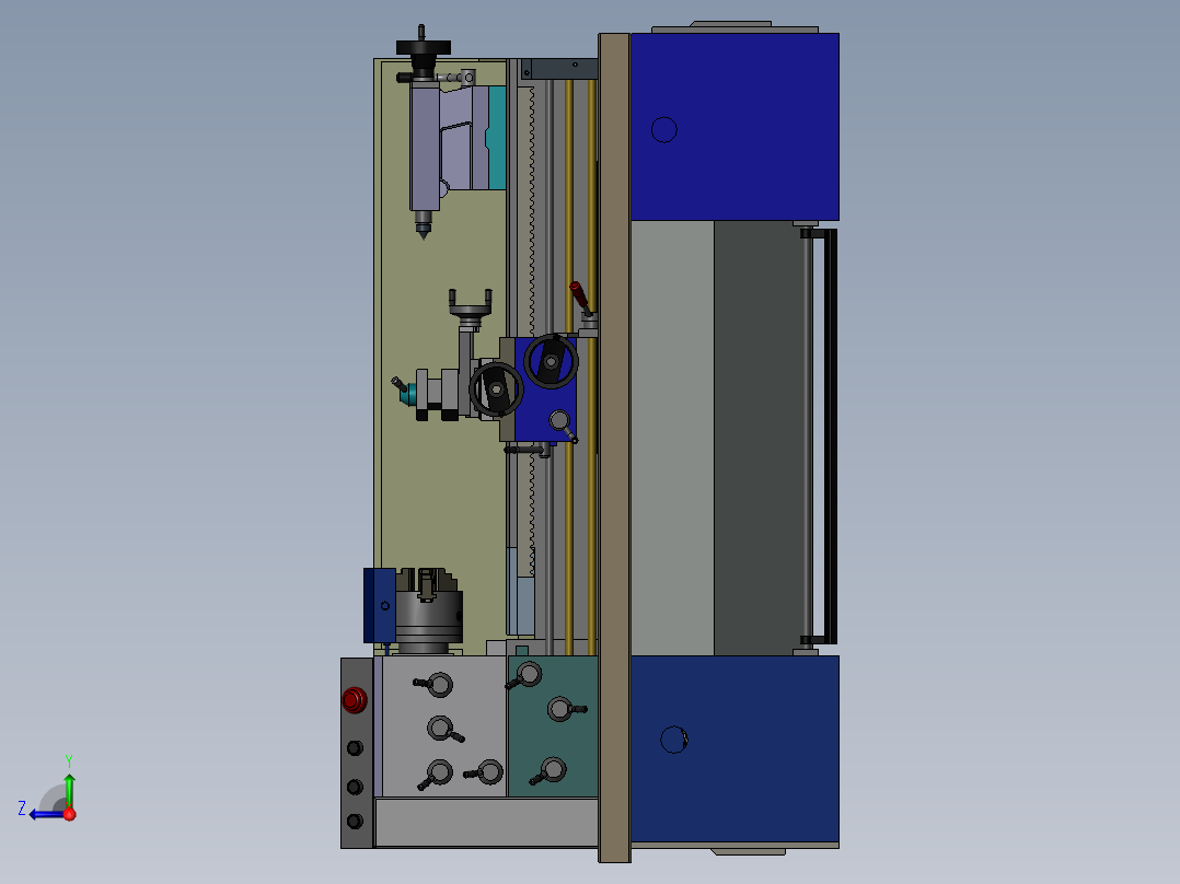 手动车床右视图