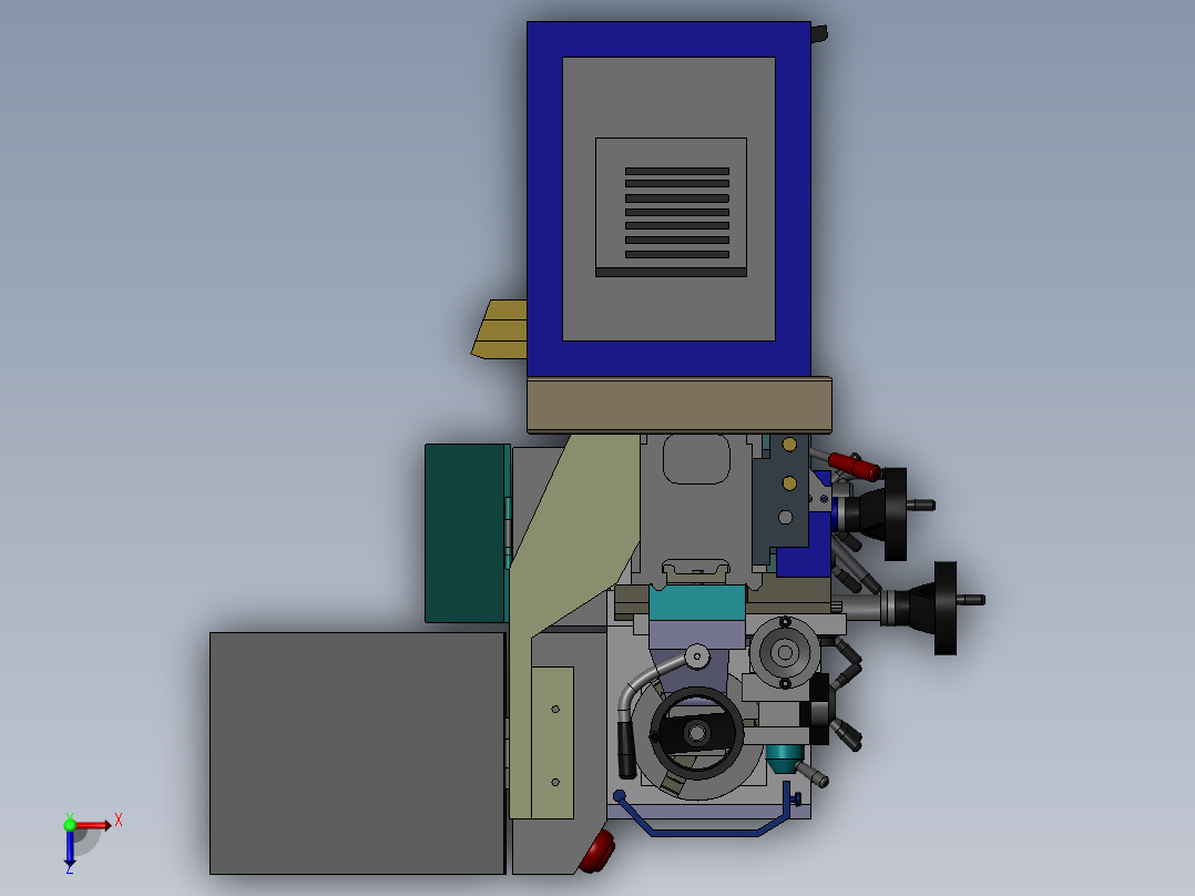 手动车床俯视图