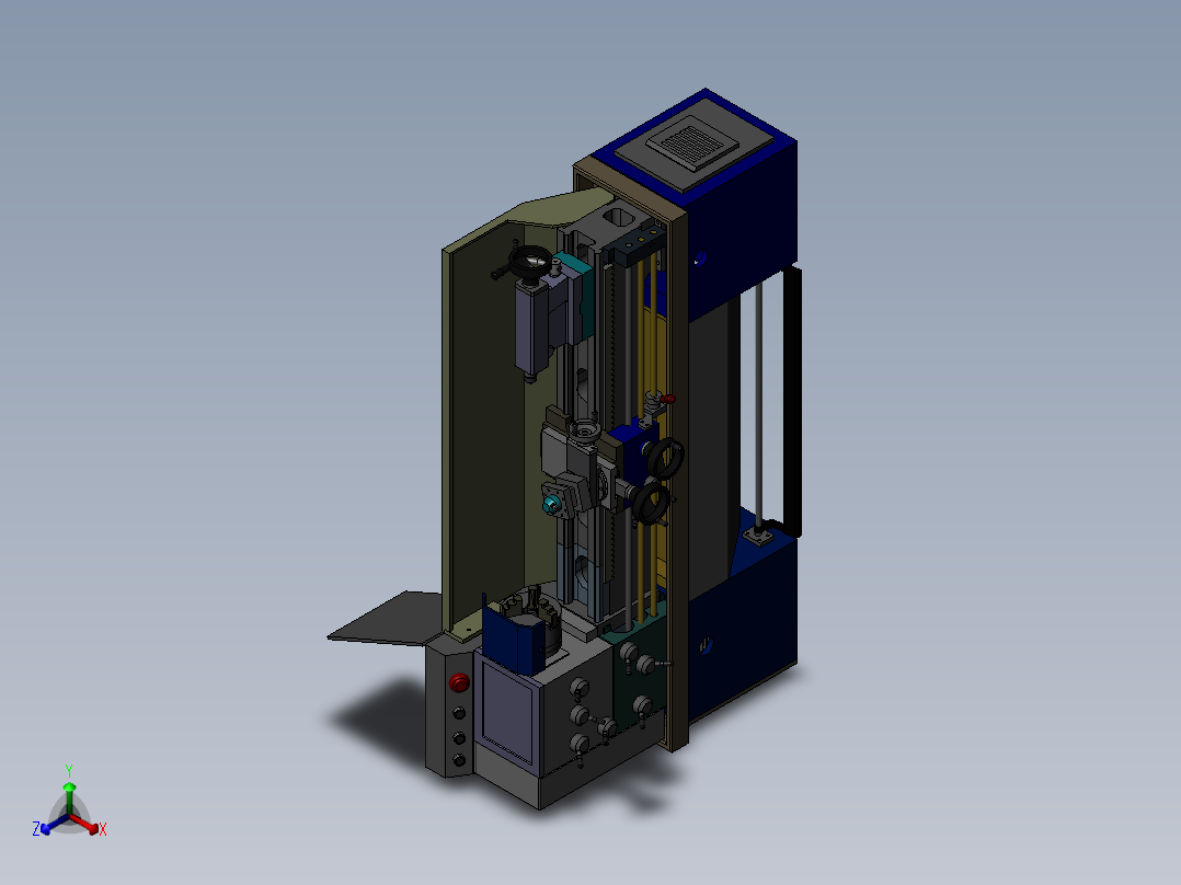 手动车床正等轴测图