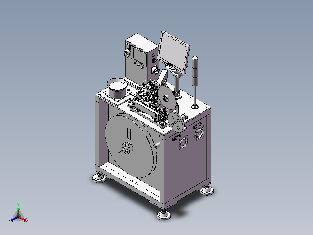 高速SMD编带设备包装机 机械设备 3D模型 设计素材正等轴测图