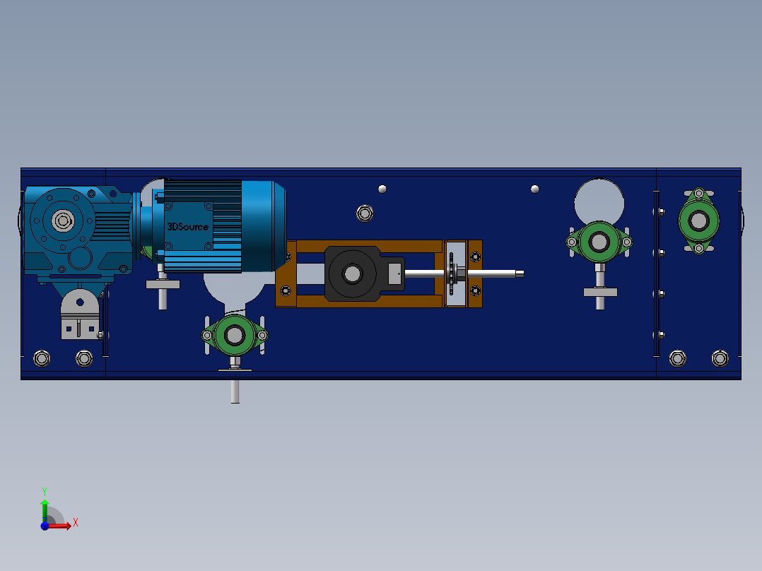 solidworks 皮带线组件、皮带机前视图