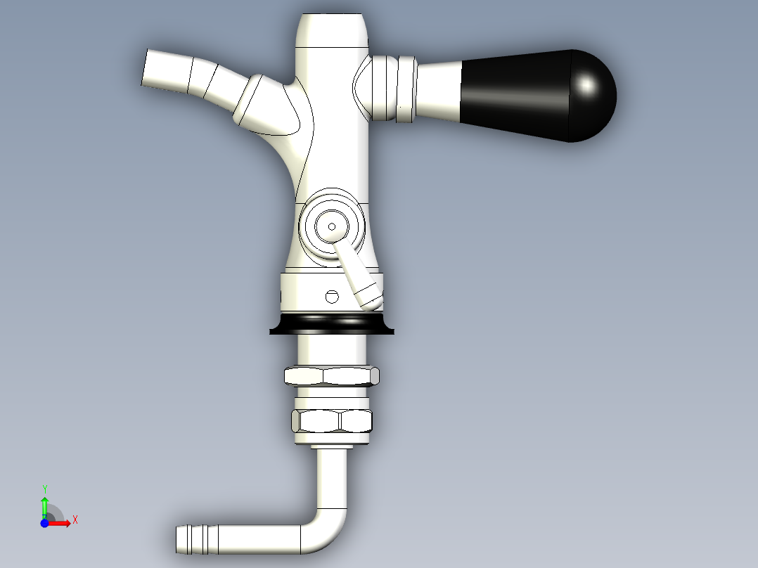 啤酒龙头3d模型前视图