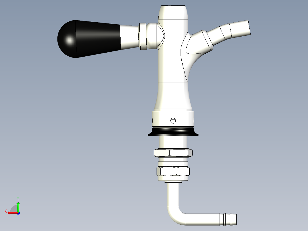 啤酒龙头3d模型后视图