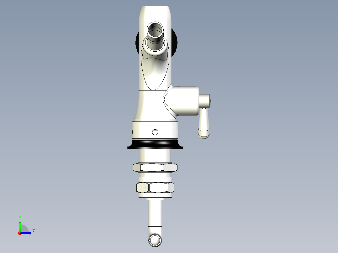 啤酒龙头3d模型左视图