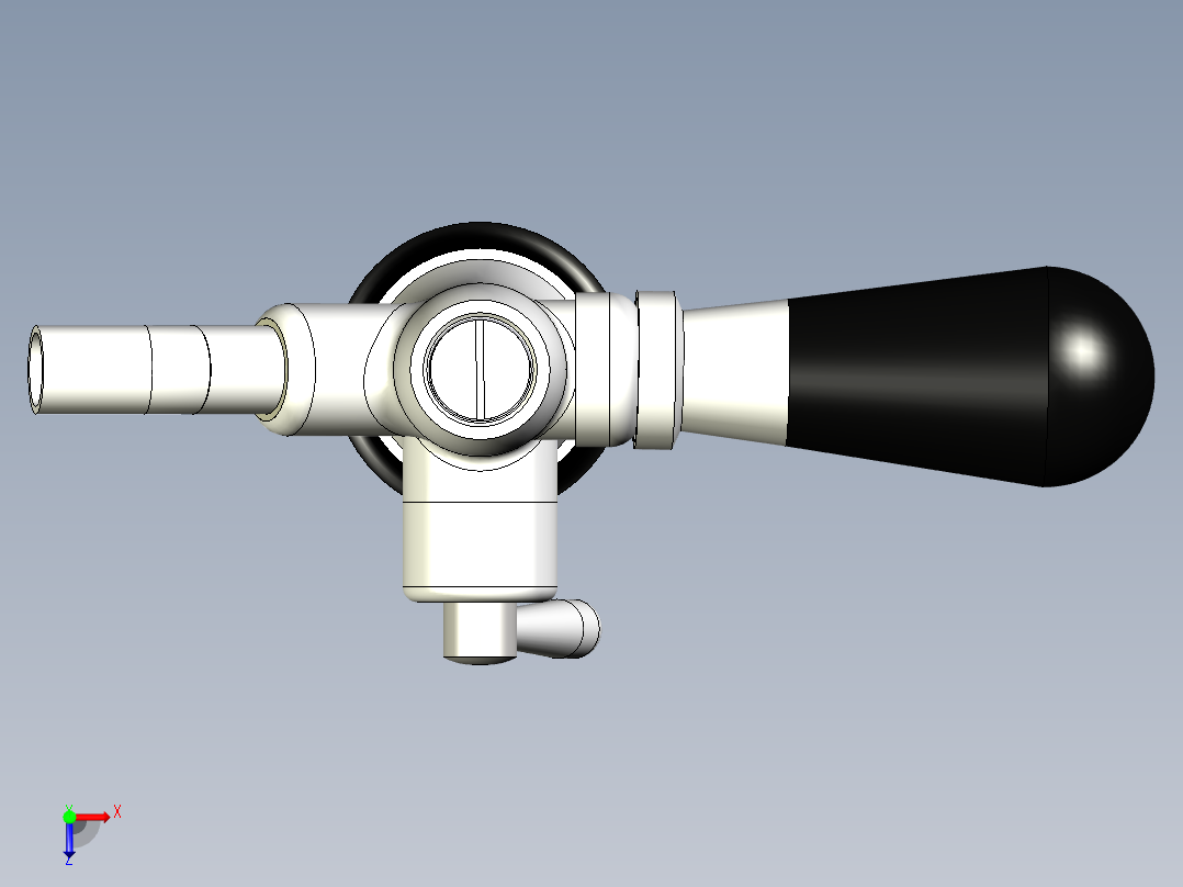 啤酒龙头3d模型俯视图