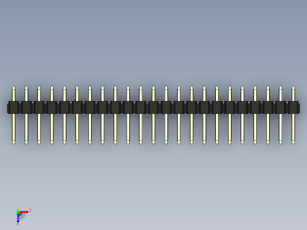 彩色公头100mil（2.54mm）系列-DS1021_black_2x23p_100mil_Type1_rev1.0俯视图