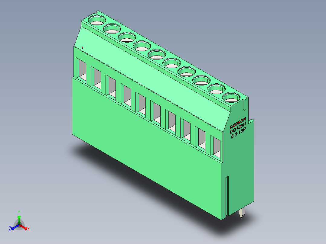 DG130H-5.0-10P-14-00AH正等轴测图
