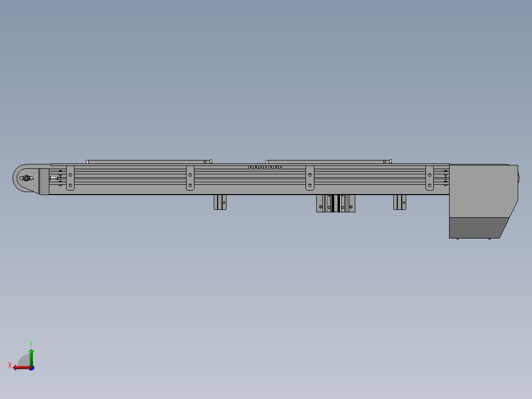 自流式传送带后视图