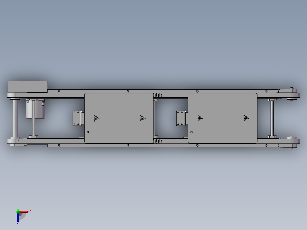 自流式传送带俯视图