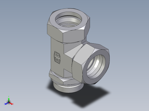 卡套式工业通用硬管接头EO_Adjustable_locknut_run_tee_LEE42ZLMCF