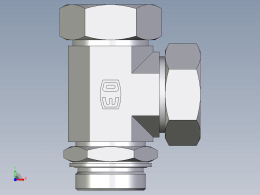 卡套式工业通用硬管接头EO_Adjustable_locknut_run_tee_LEE42ZLMCF前视缩略图
