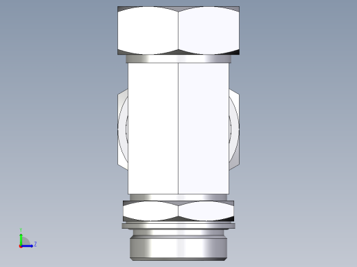 卡套式工业通用硬管接头EO_Adjustable_locknut_run_tee_LEE42ZLMCF左视缩略图