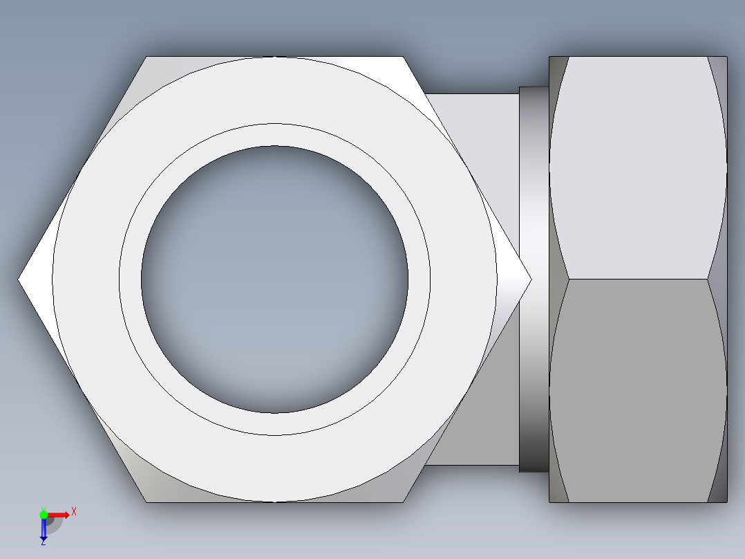卡套式工业通用硬管接头EO_Adjustable_locknut_run_tee_LEE42ZLMCF俯视图