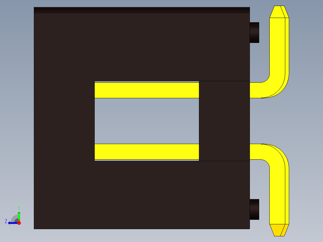 盒式接头2x3引脚间距2.54毫米SMD直右视图
