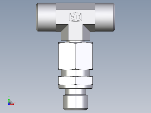卡套式工业通用硬管接头EO_Assembled_adjustable_standpipe_branch_tee_EVT10LMOMD71前视缩略图