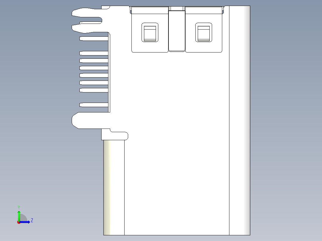 HROparts Elec TYPE-C-31-M-19垂直USB-C插孔左视图