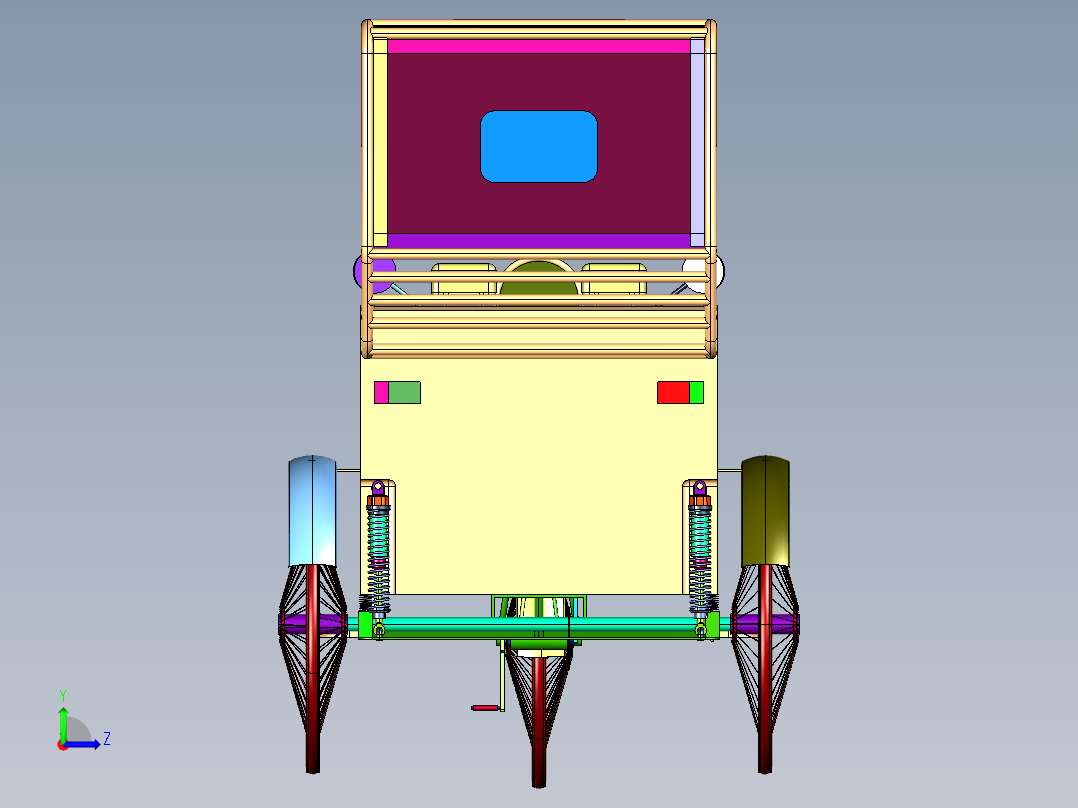成人带座载人脚蹬人力自行车左视图