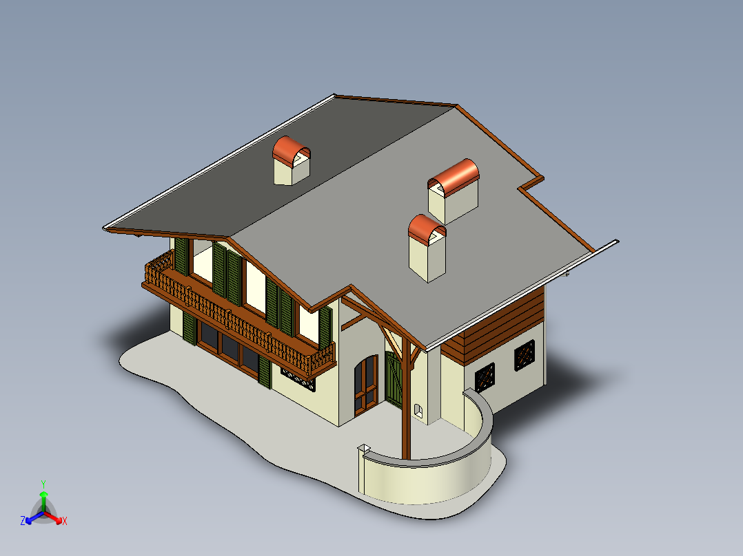 房子正等轴测图