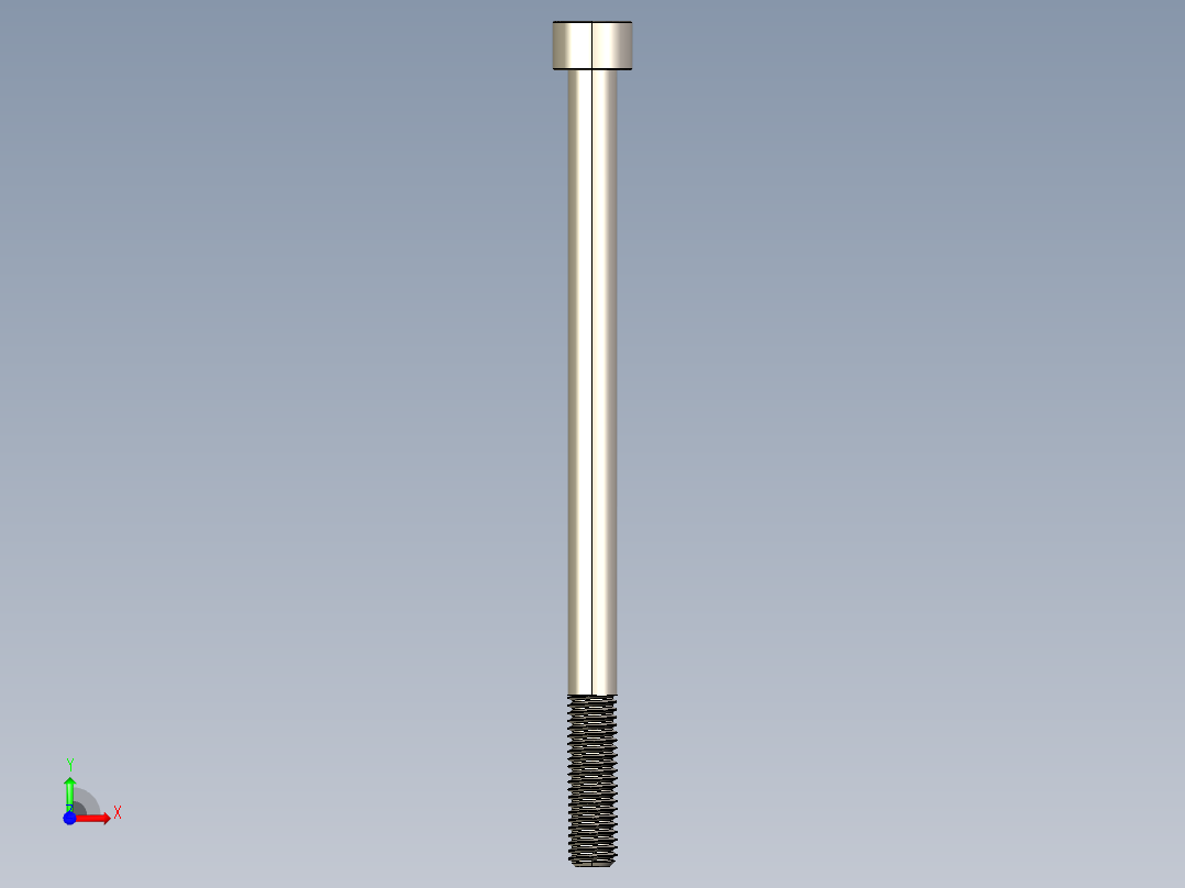 Screw_DIN_912_M8x130_A2.STEP公制内六角螺钉前视图