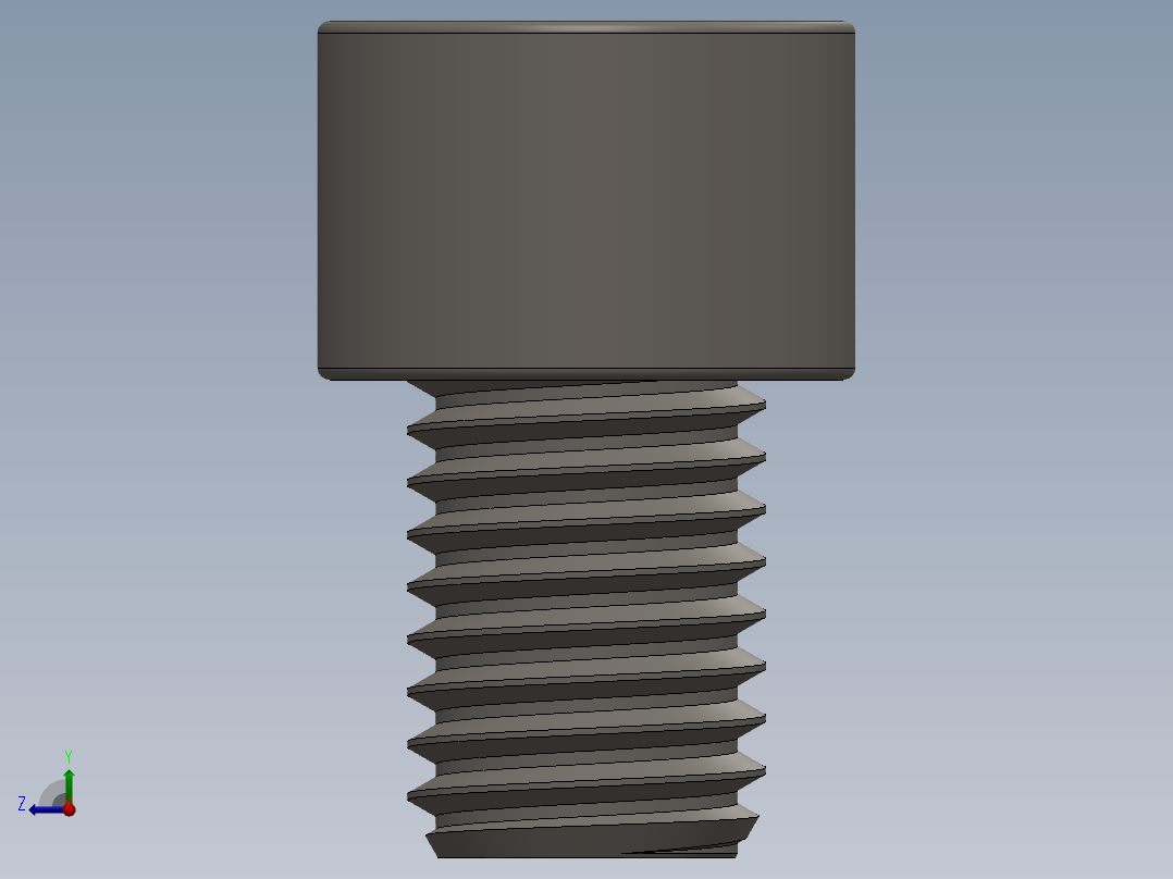 Screw_DIN_912_M12x16F_A2.SLDPRT公制内六角螺钉右视图