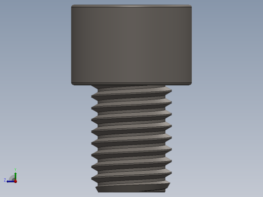 Screw_DIN_912_M12x16F_A2.SLDPRT公制内六角螺钉右视缩略图