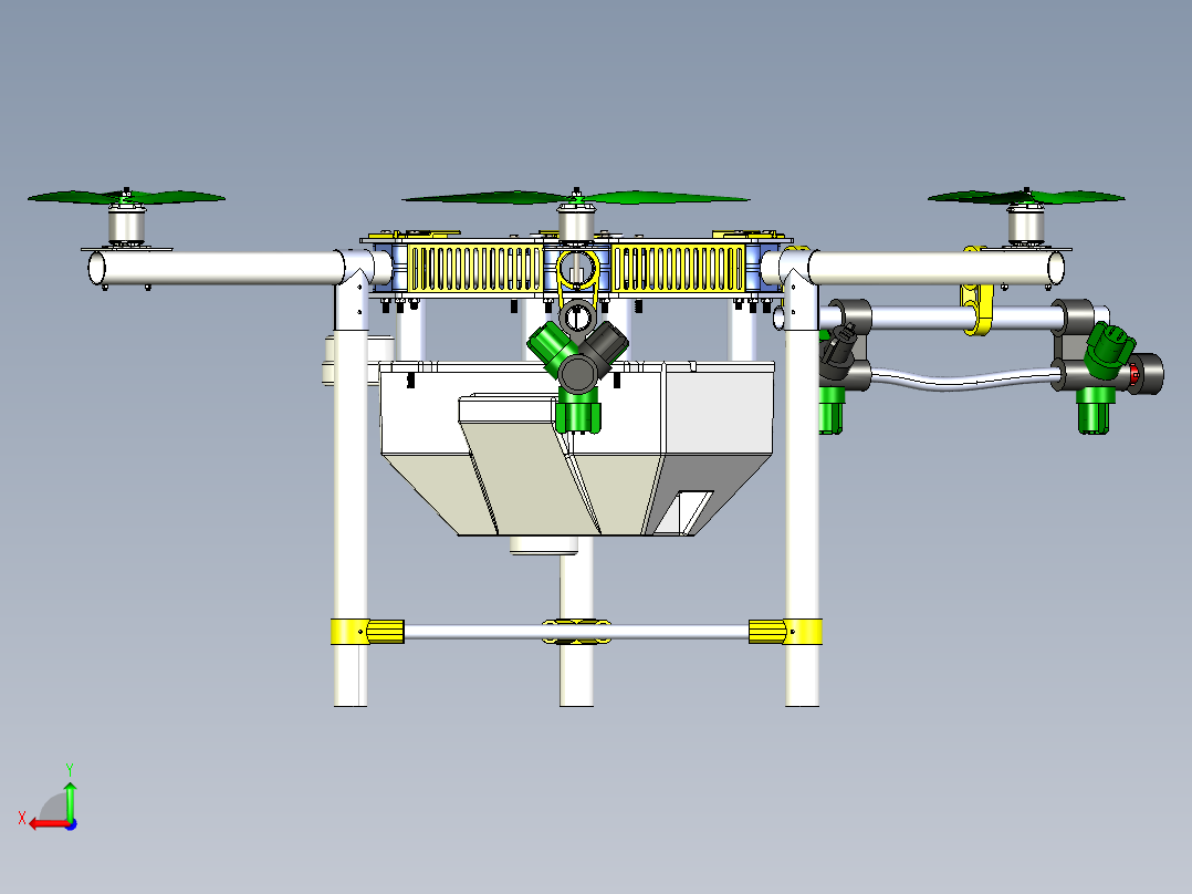 无人机喷雾器后视图