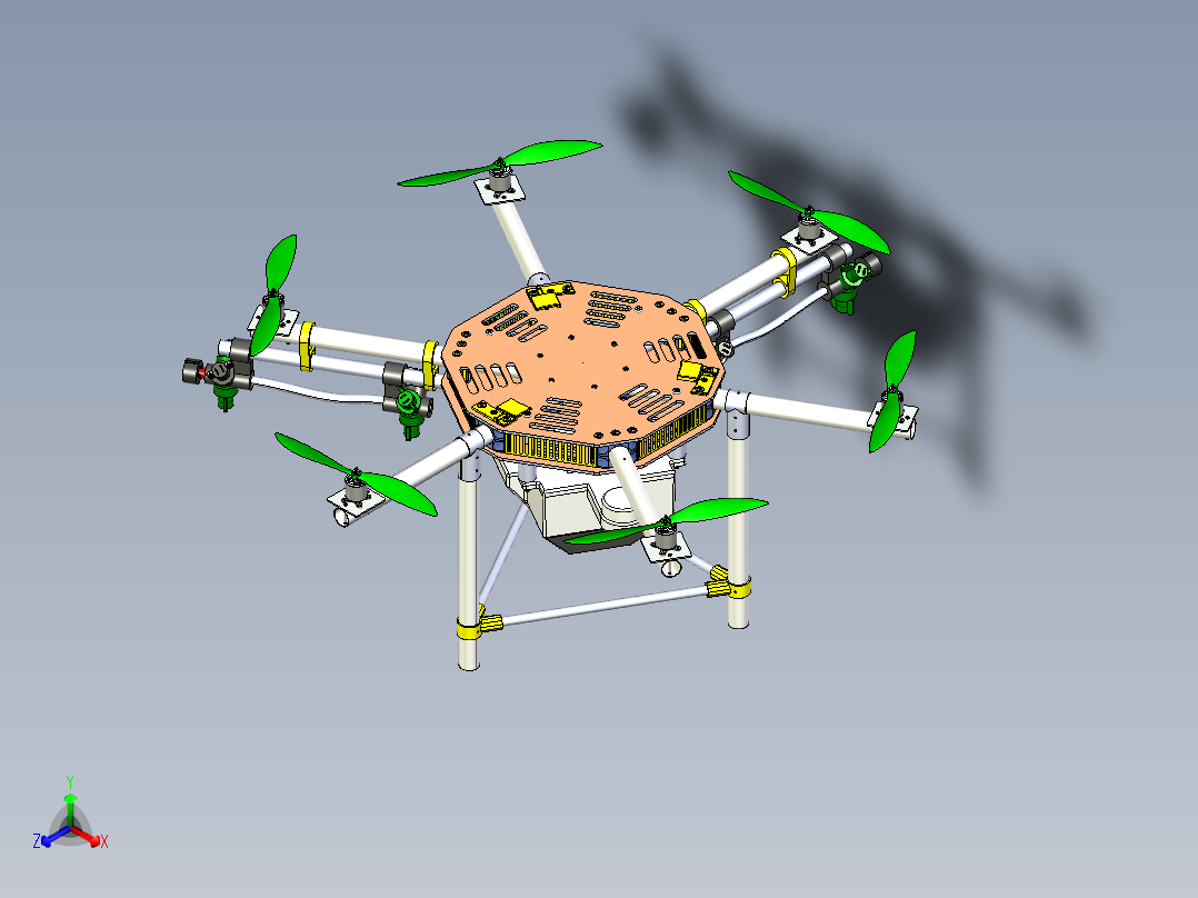 无人机喷雾器正等轴测图