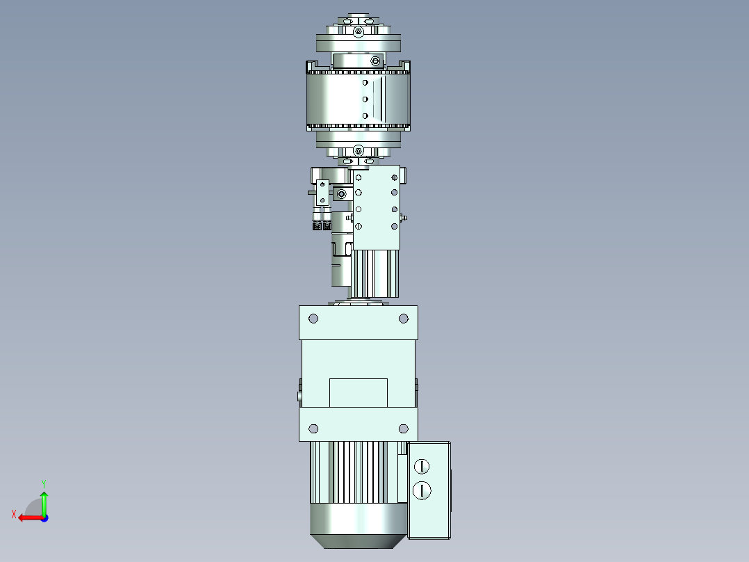 定距多工位输送线体设计后视图