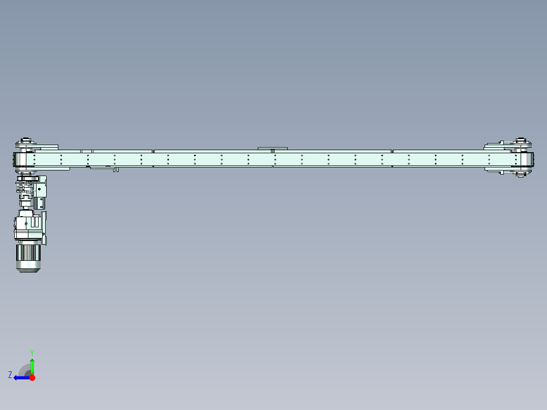 定距多工位输送线体设计右视图
