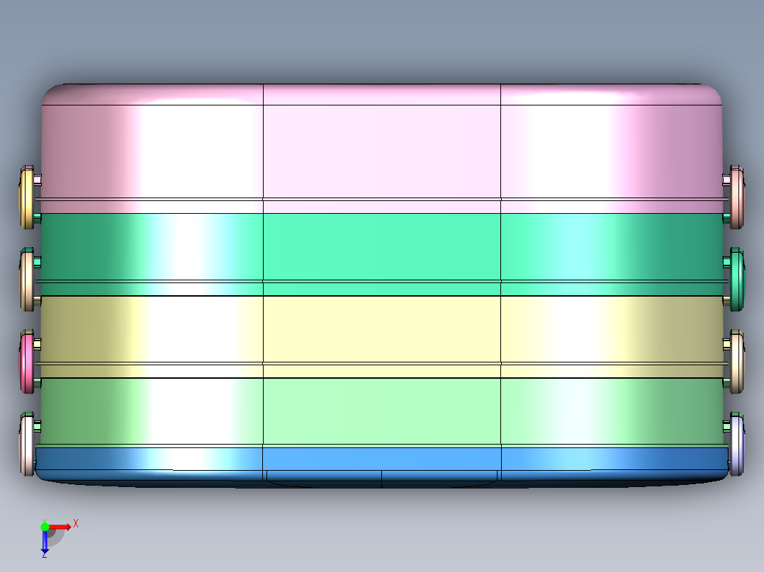 叠层饺子盒俯视图