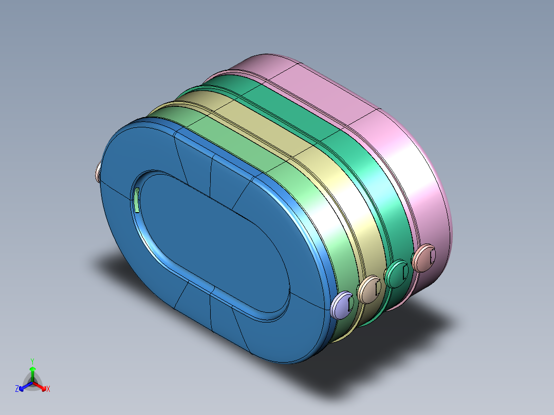 叠层饺子盒正等轴测图