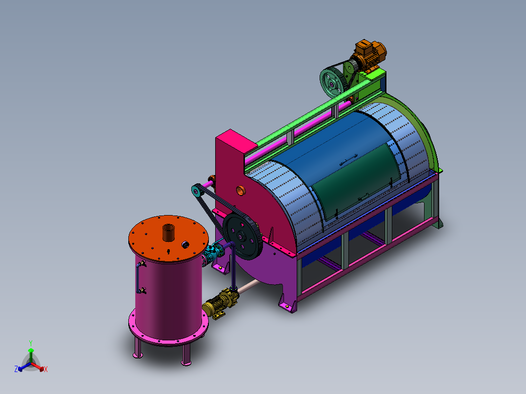 工业洗衣机sw24正等轴测图