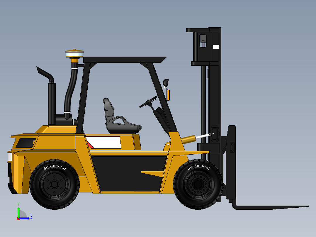 叉车、 卡特彼勒DP70 叉车 SW STP左视图