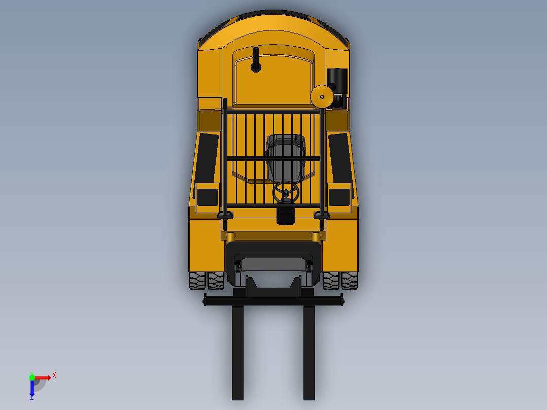 叉车、 卡特彼勒DP70 叉车 SW STP俯视图