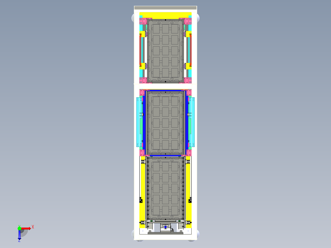 3c产品tray盘循环供料收料设备俯视图