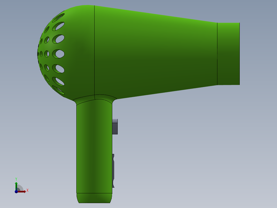 电吹风三维图前视图