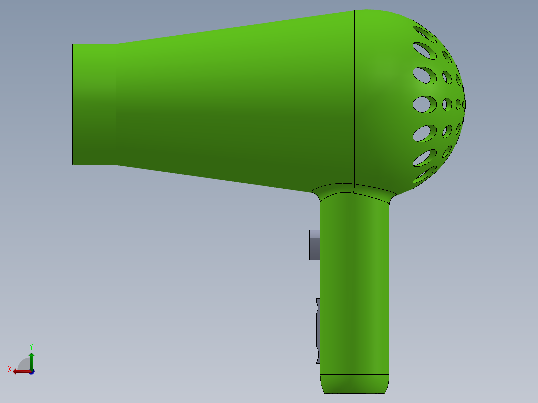电吹风三维图后视图